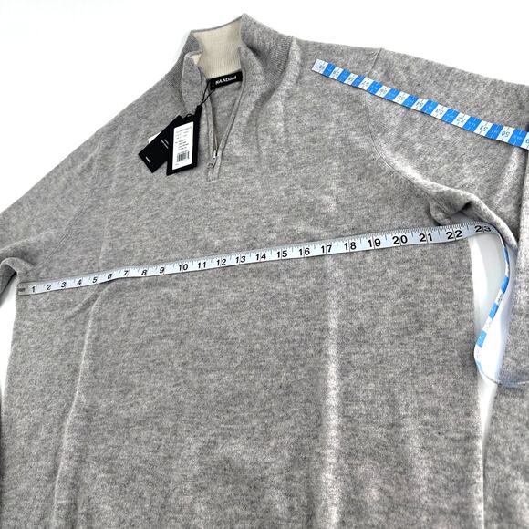 Naadam Signature Cashmere Color Blocked Quarter Zip Sweatshirt Size L - Picture 9 of 14